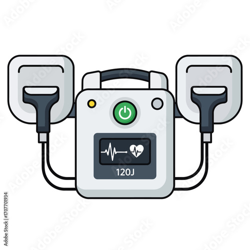 Automated External Defibrillator (AED) Icon  Life-Saving Medical Device Illustration