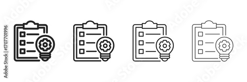 Project  Icon Set With Multiple Line Styles Vector Illustration 