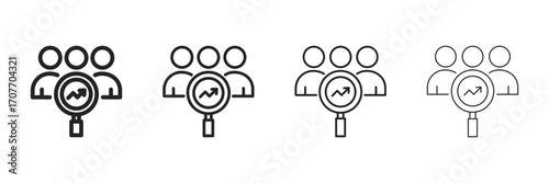 Research  Icon Set With Multiple Line Styles Vector Illustration 