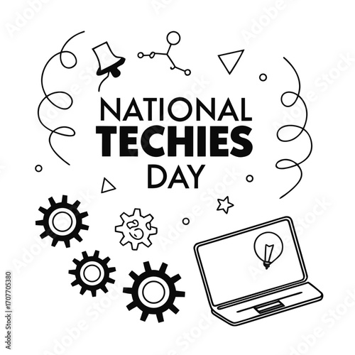 NATIONAL TECHIES DAY vector illustration