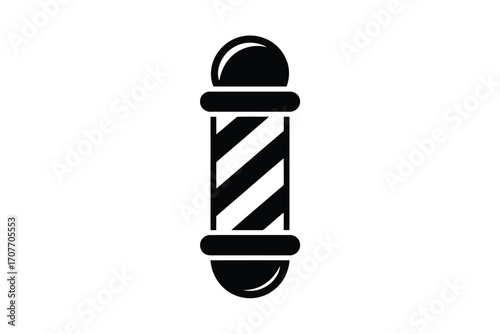 Classic barber pole silhouette with diagonal stripes