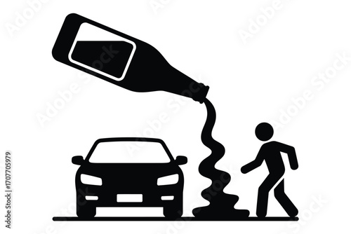Drunk driving danger symbol illustration