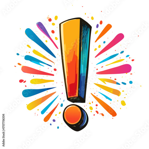 Colorful splash exclamation point