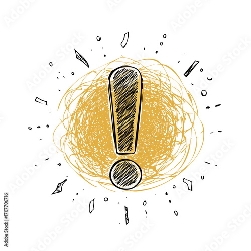 Exclamation mark with sunburst