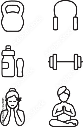 set of medical icons with stethoscope