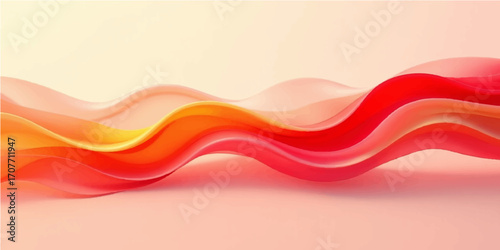 Abstract colorful red wave background with flowing lines and artistic design elements