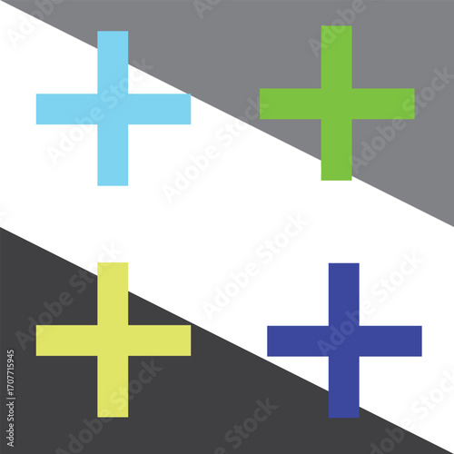 Colorful Plus Symbol Vector Illustration