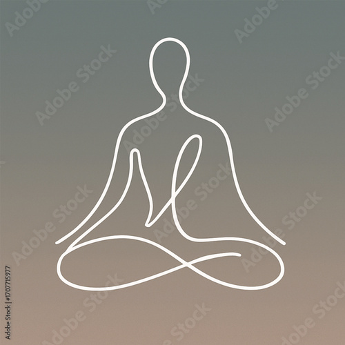 Vector art of a black silhouette of a person in the lotus yoga pose for meditation and relaxation
