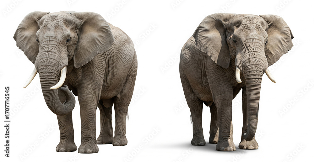 Fototapeta premium African Elephant Pair, Two Poses
