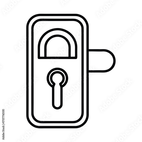 smart door lock icon vector outline