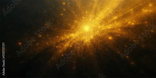 Abstract space background with the sun shining among stars and galaxies in the universe