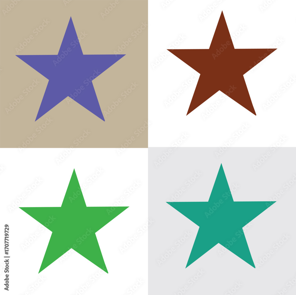 Obraz premium Colorful Star Shape Icon Collection
