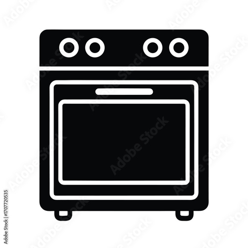smart oven icon flat style vector