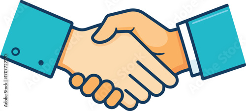 handshake vector illustration, conclusion of a contract, successful partnership, cooperation. Handshake of business partners