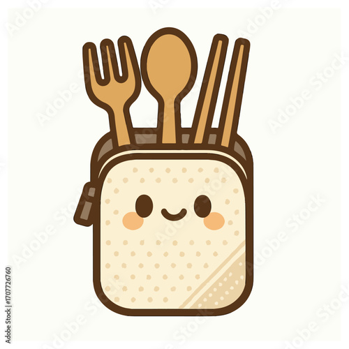 Reusable Cutlery Set in Pouch – Zero Waste Kawaii