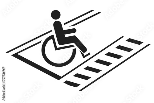 Accessible Ramp and Wheelchair Symbol.