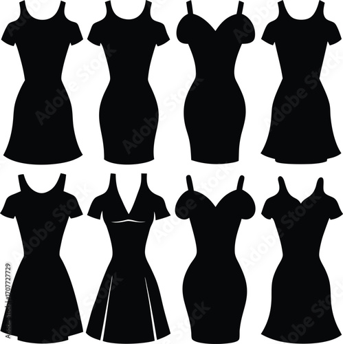 Black Dress Silhouettes: Various Styles for Fashion Design Inspiration