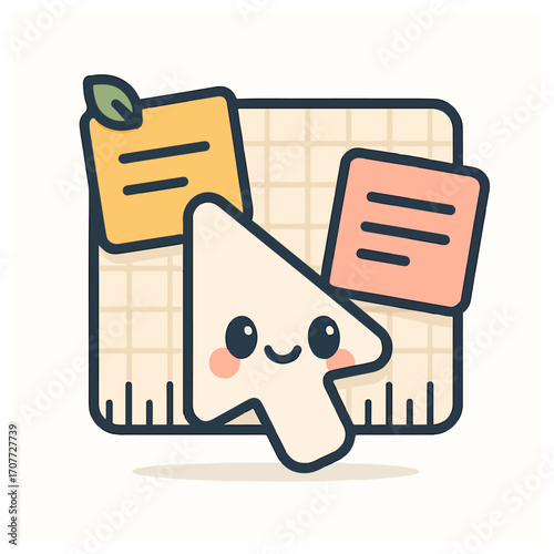 Design Cursor & Notes – Wireframe Planning Icon Vector