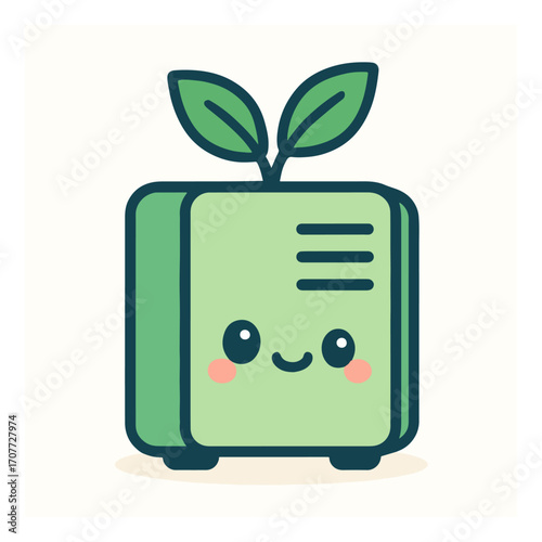 Eco Book with Leaf – Sustainable Education Icon Vector