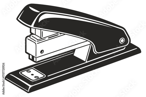 Black Stapler Office Supply Icon.