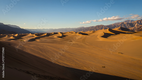 Snowy mountains and winter landscape with snow-covered peaks