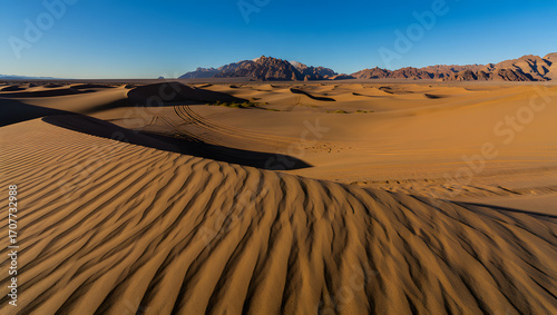 Golden sun bleeds into the sky, casting long shadows across the vast, landscape
