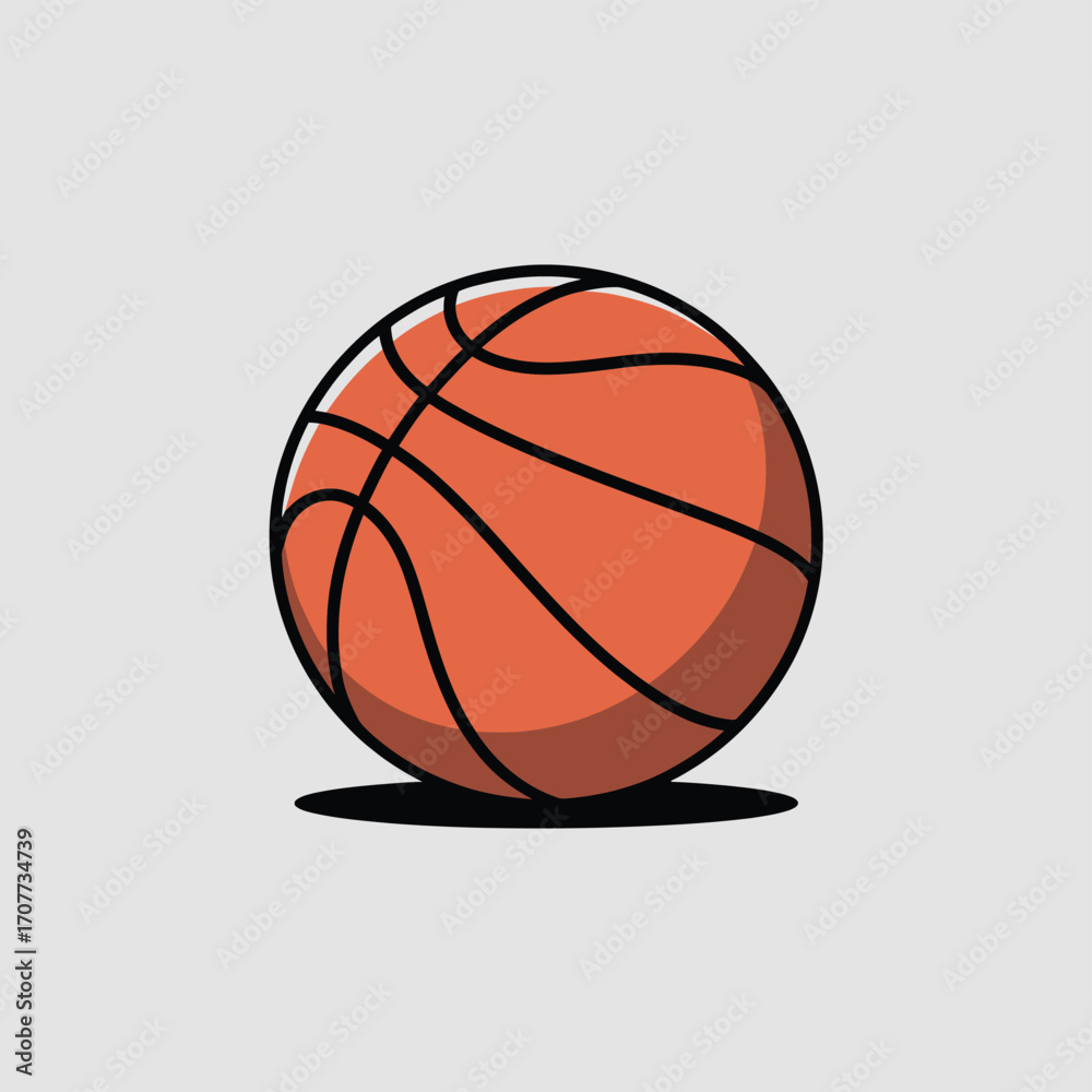 Fototapeta premium Vector illustration of an isolated orange basketball ball for sports and games