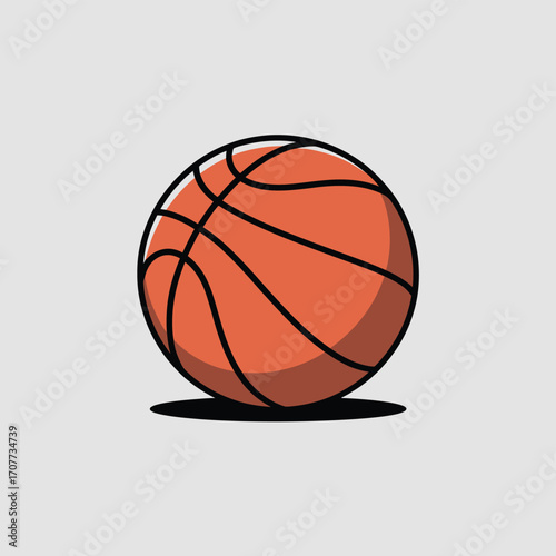 Vector illustration of an isolated orange basketball ball for sports and games