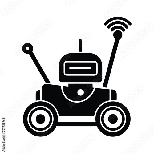 Smart Lawn Mower Robot Icon