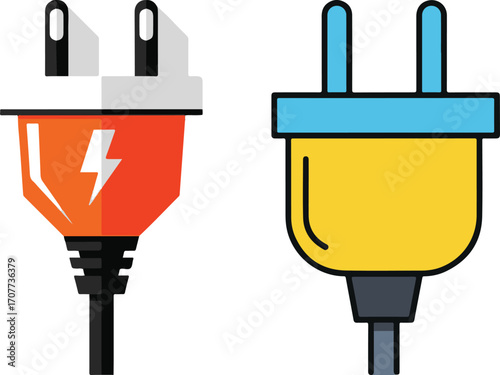 Graphic Illustration of Two Different Electric Power Plugs