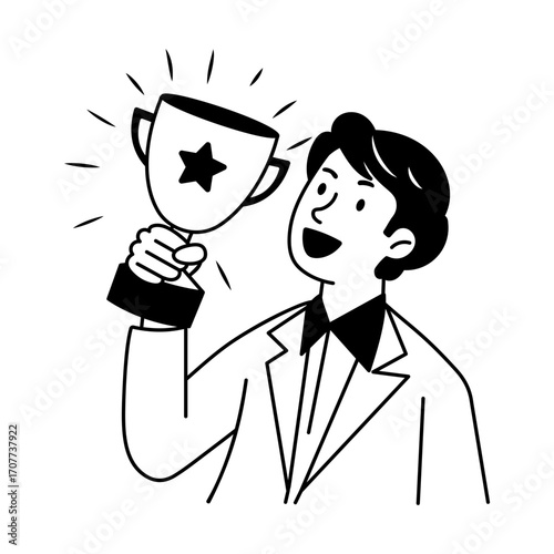 A doodle style icon representing businessman
