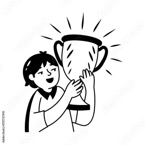 A hand drawn style icon showing award
