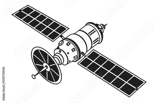 Stylized Illustration of a Space Satellite.