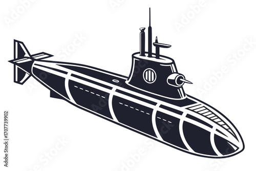 Stylized Silhouette of a Modern Submarine.