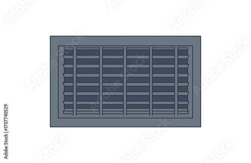 HVAC vent with adjustable louvers in a rectangular frame design