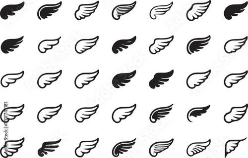 wings icon, feather illustration, wing outline art, minimal wings vector, bird wing sketch, angel wings design, feather flat icon, wings silhouette, black white wings art, wing doodle sketch, feather 