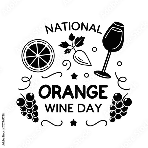 NATIONAL ORANGE WINE DAY vector illustration