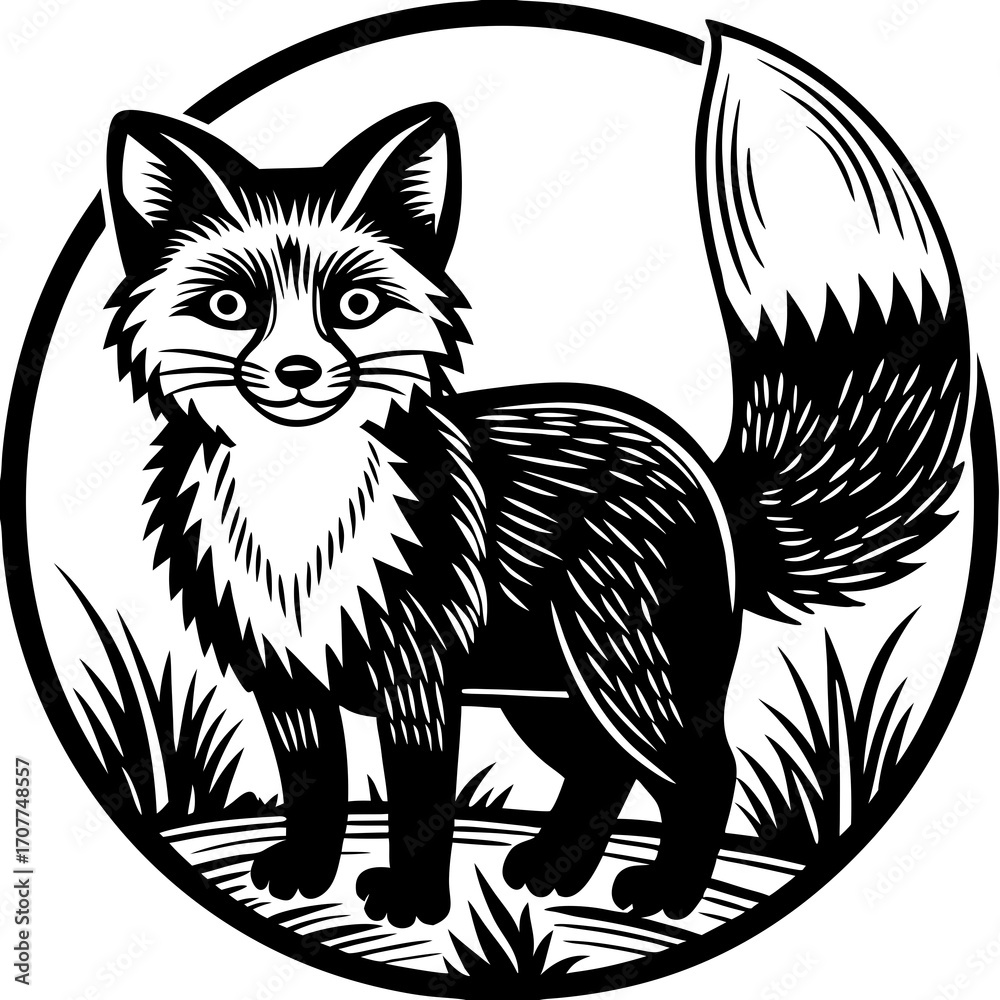 Obraz premium black cat on white background