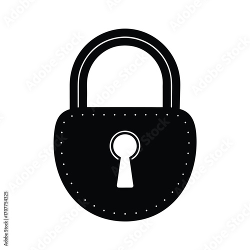 Lock With Key Inside Flat Vector