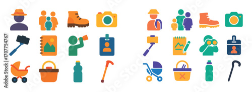 Colorful Travel Icons