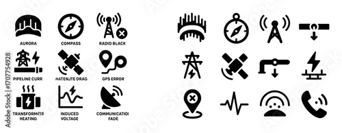 Geomagnetic Storm Icon Set