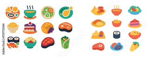 Colorful Restaurant Icons