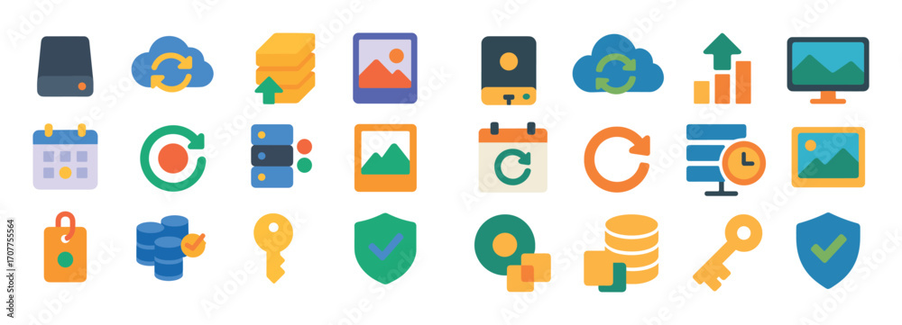 Fototapeta premium Digital Hygiene Icons