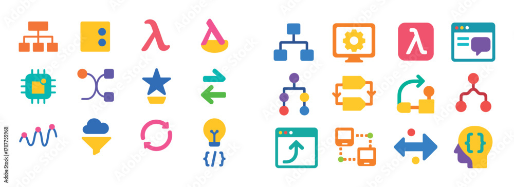 Fototapeta premium Programming Paradigm Icons