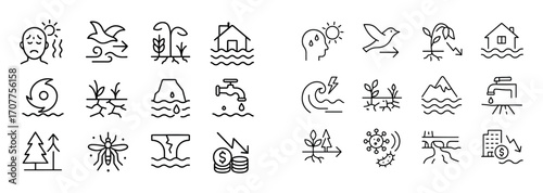 Minimalist Climate Change Icons
