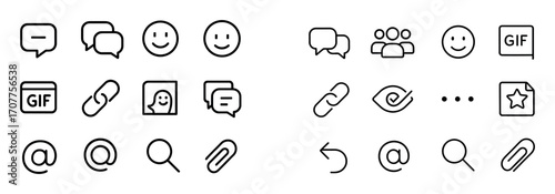 Minimalist Chat Icons Grid