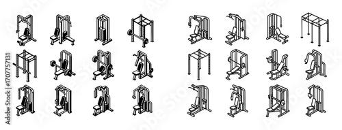 Isometric Exercise Machine Icons