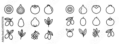 Minimalist Fruit Icons