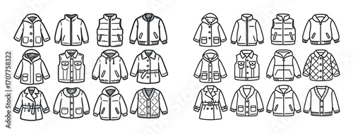 Kids Outerwear Icons Grid
