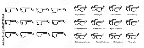 Minimalist Sport Sunglasses Icons